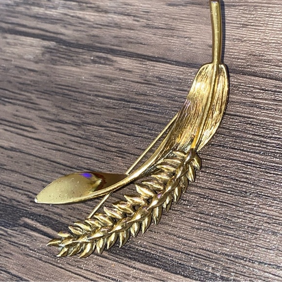 ZENTALL BROOCH GOLD TONE VINTAGE Wheat - Picture 7 of 9